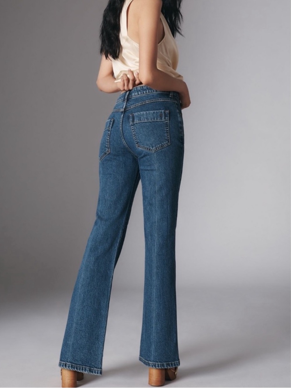 Nwt pilcro High-Rise Flare Jeans in Medium Blue